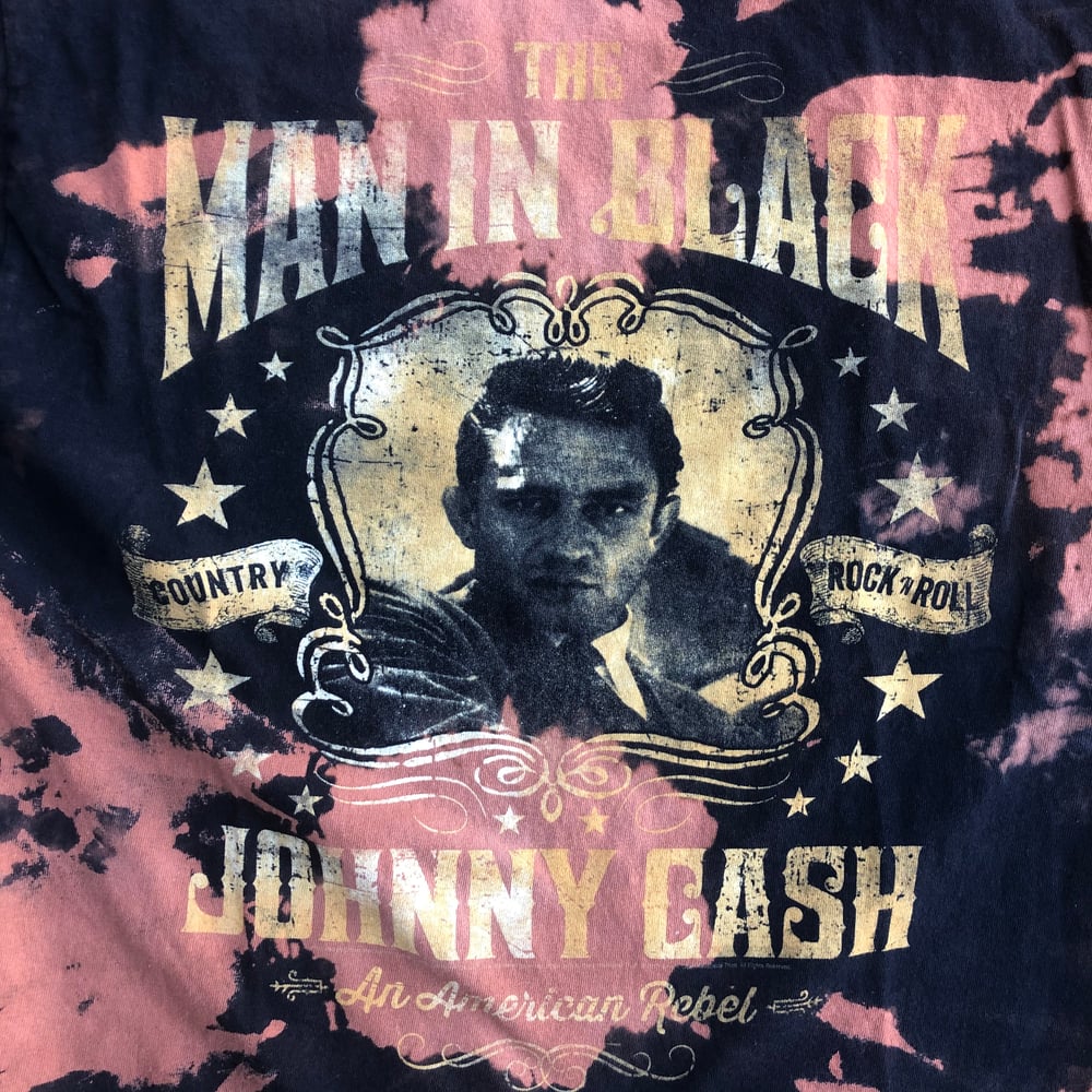 Image of Custom Bleached Johnny Cash “Man in Black” Tee