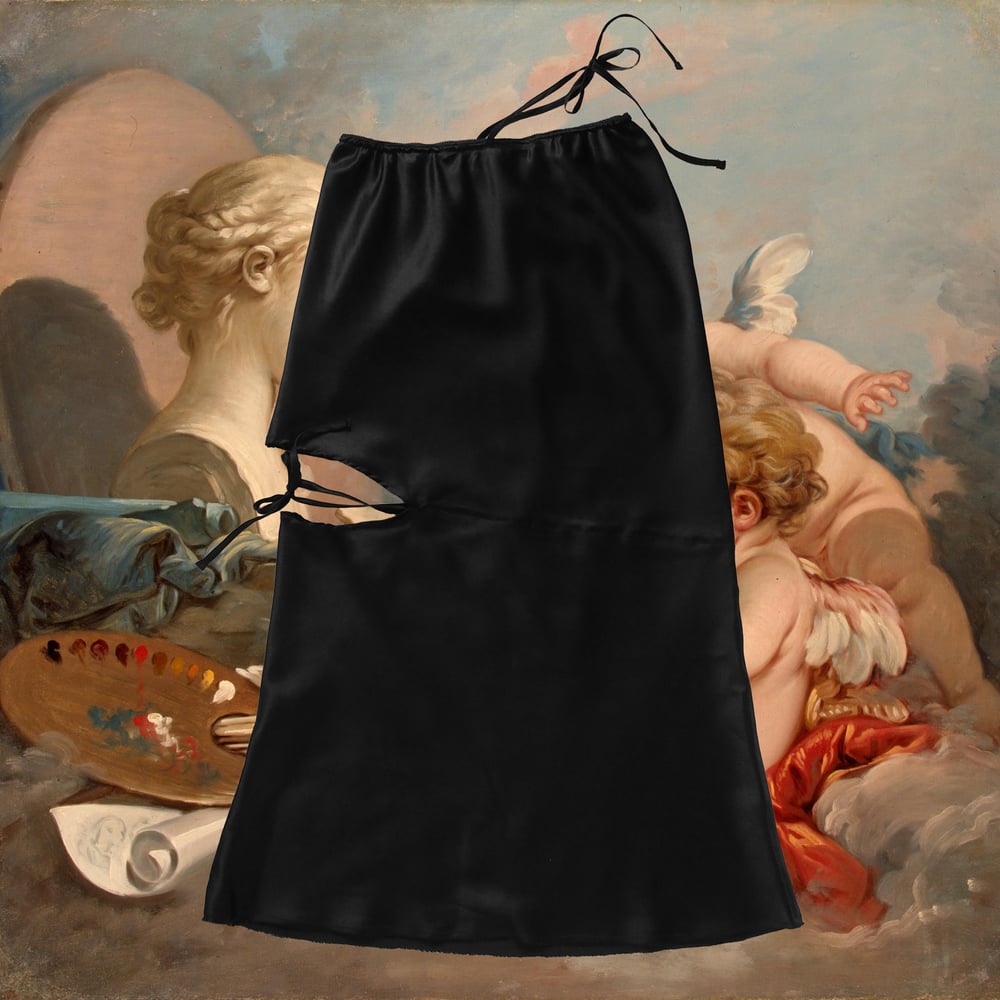 Image of No. 11 / Garter Bias Skirt - Black