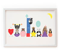 Image 1 of Bears and shapes print