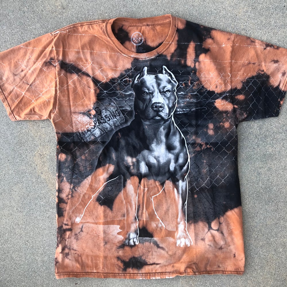 Image of Custom Bleached Pitbull No Trespassing Tee