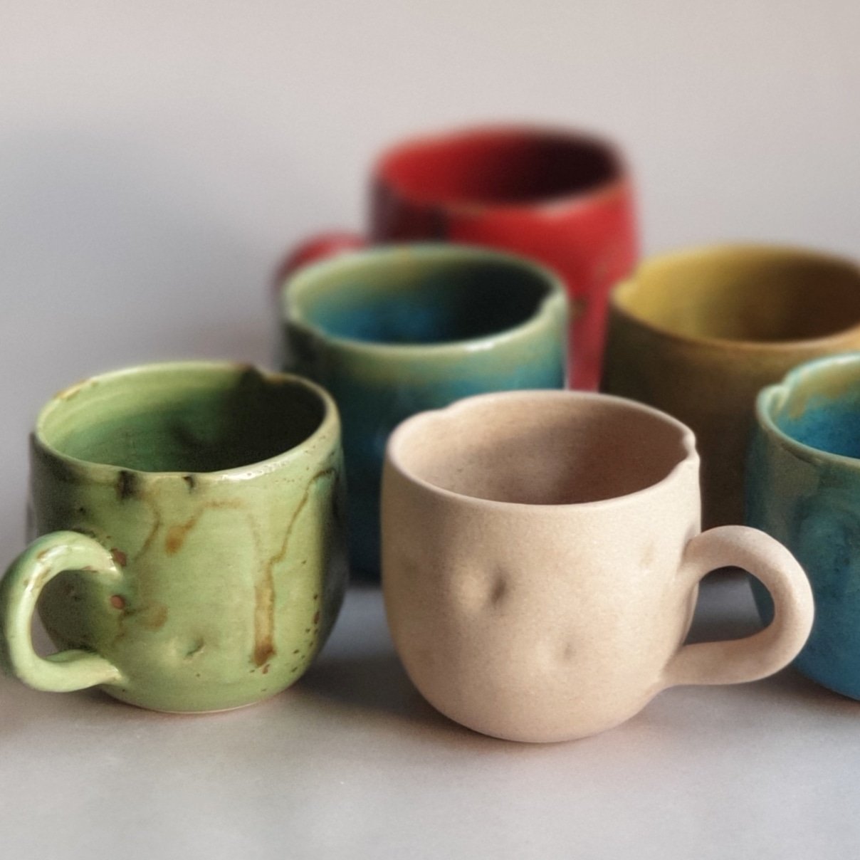 Image of Esspresso cups simple glaze colours