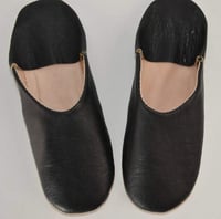 Image 1 of BLACK LEATHER BABOUCHE