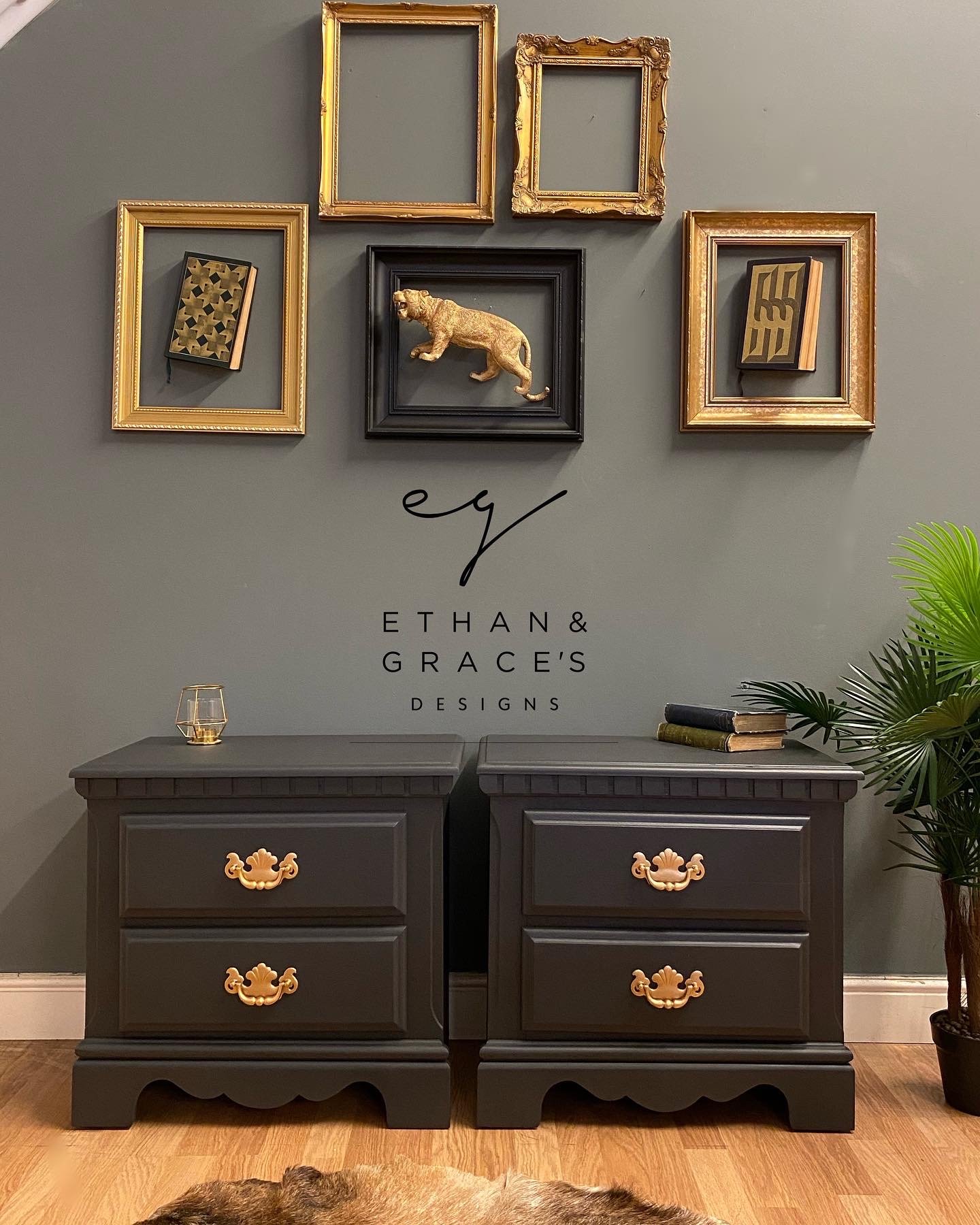 Black bedside table discount pair