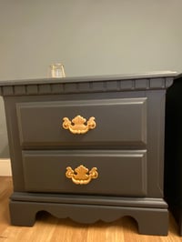 Image 4 of A pair of dark grey American bedside tables 