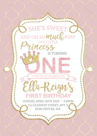 Image 1 of First Birthday Invitation & Baby Shower Invitations & Inserts