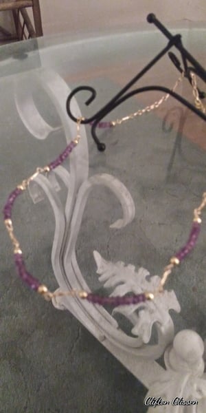 Image of Amethyst and 14k gold plated Necklace