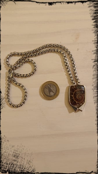 Image of Pendentif clou de fer à cheval ammonite