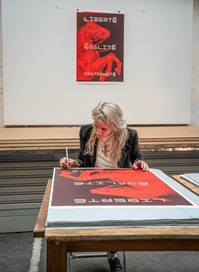 LIBERTÉ ÉGALITÉ FRATERNITÉ <br>5 layer Stone Lithograph<br> 1 x Artist Proof Available