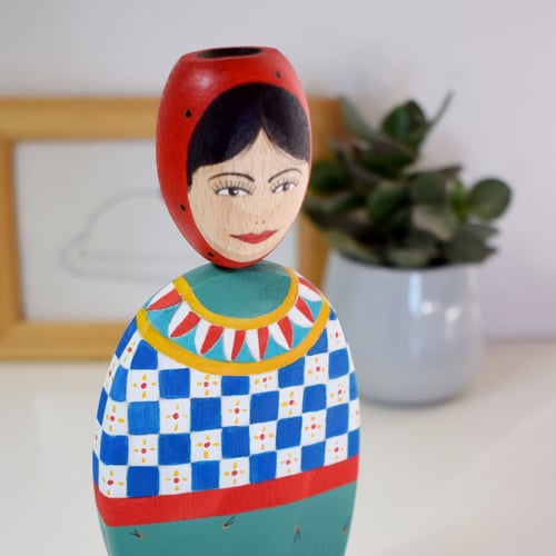Image of FicuLei 07 wooden doll blue chess