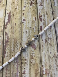 Image 4 of Beachfront Love, anklet starfish butterfly hearts white and silver colored