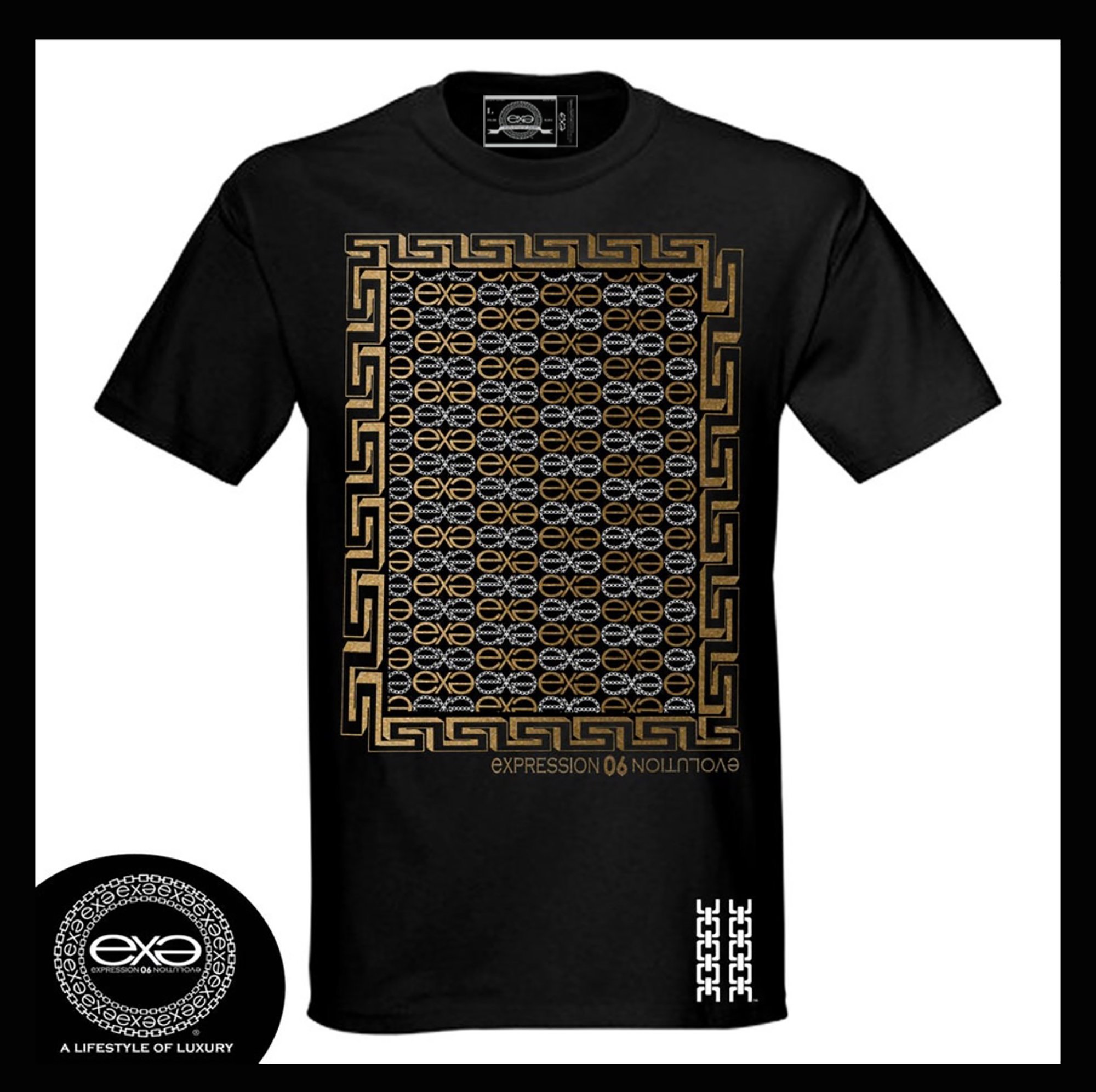 Expression 06 Evolution Luxury Pattern T Shirt Gold And Silver