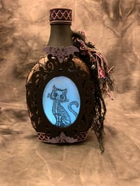 Image 2 of Altered skeleton cat bottle, night light .