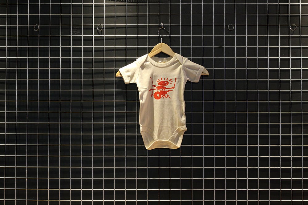 King Tut's Drummer Logo Babygrow (natural)