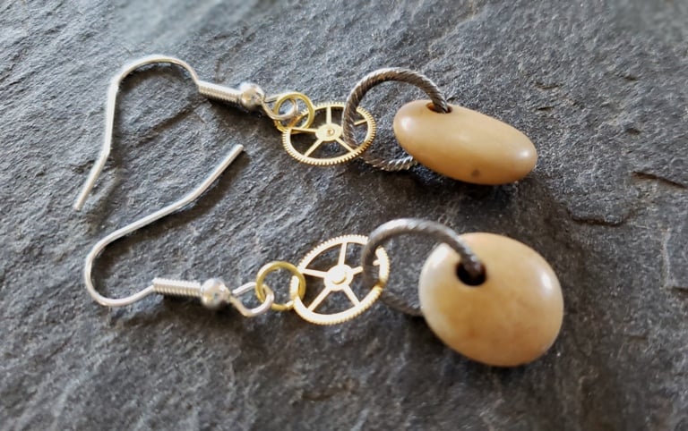 Image of Time Stones earrings, handmade