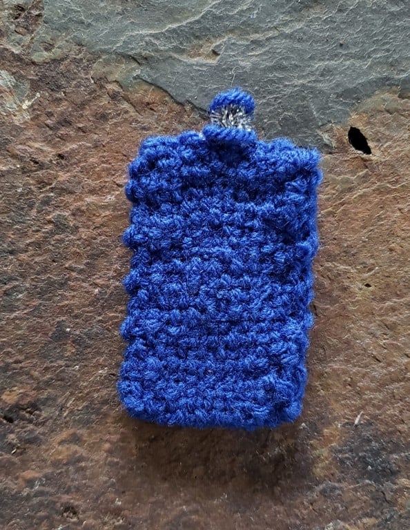 Image of Police Box brooch, handwoven, handmade