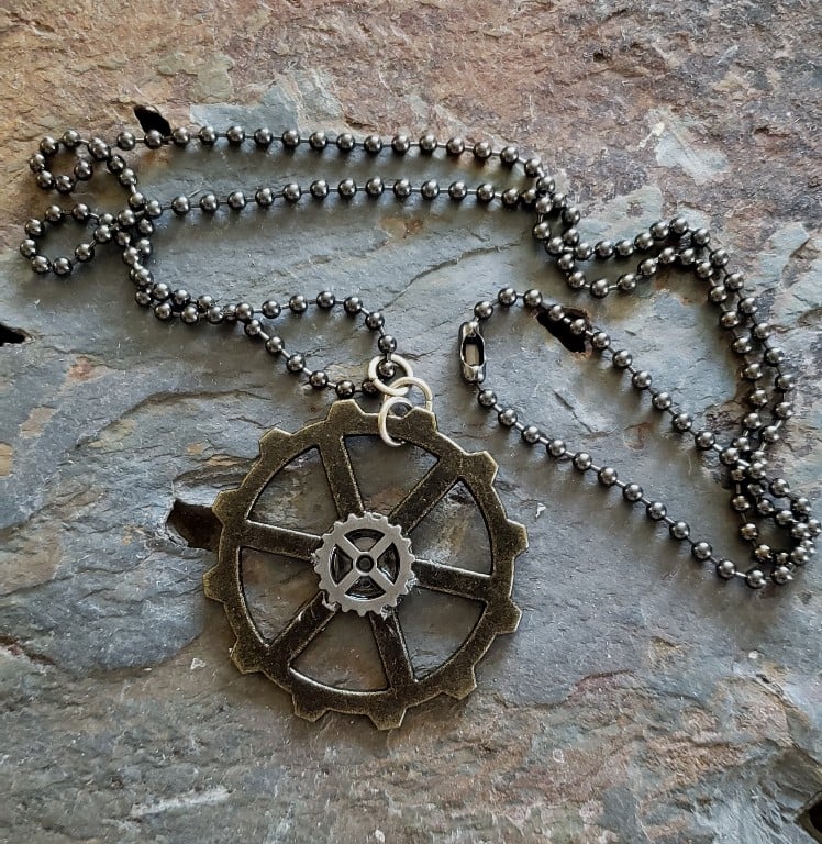 Image of Clockwork Pendant necklace , handmade