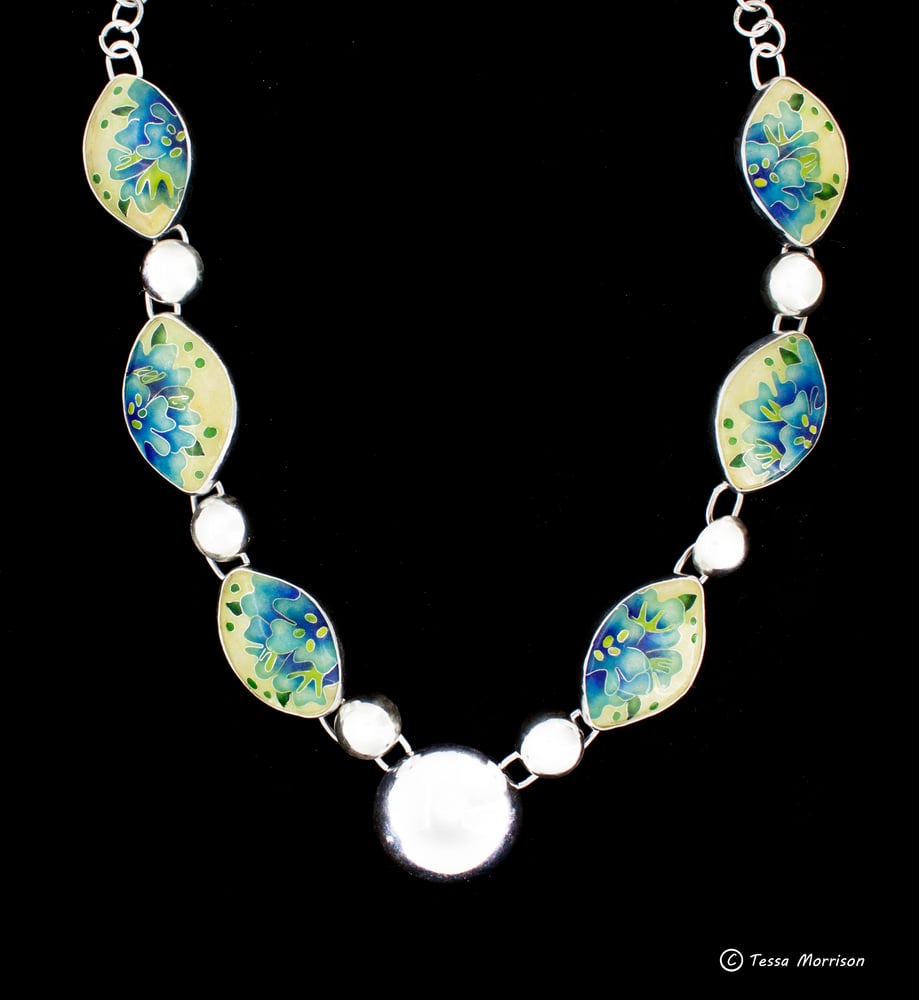 Image of Spring time: Cloisonné Enamel Necklace