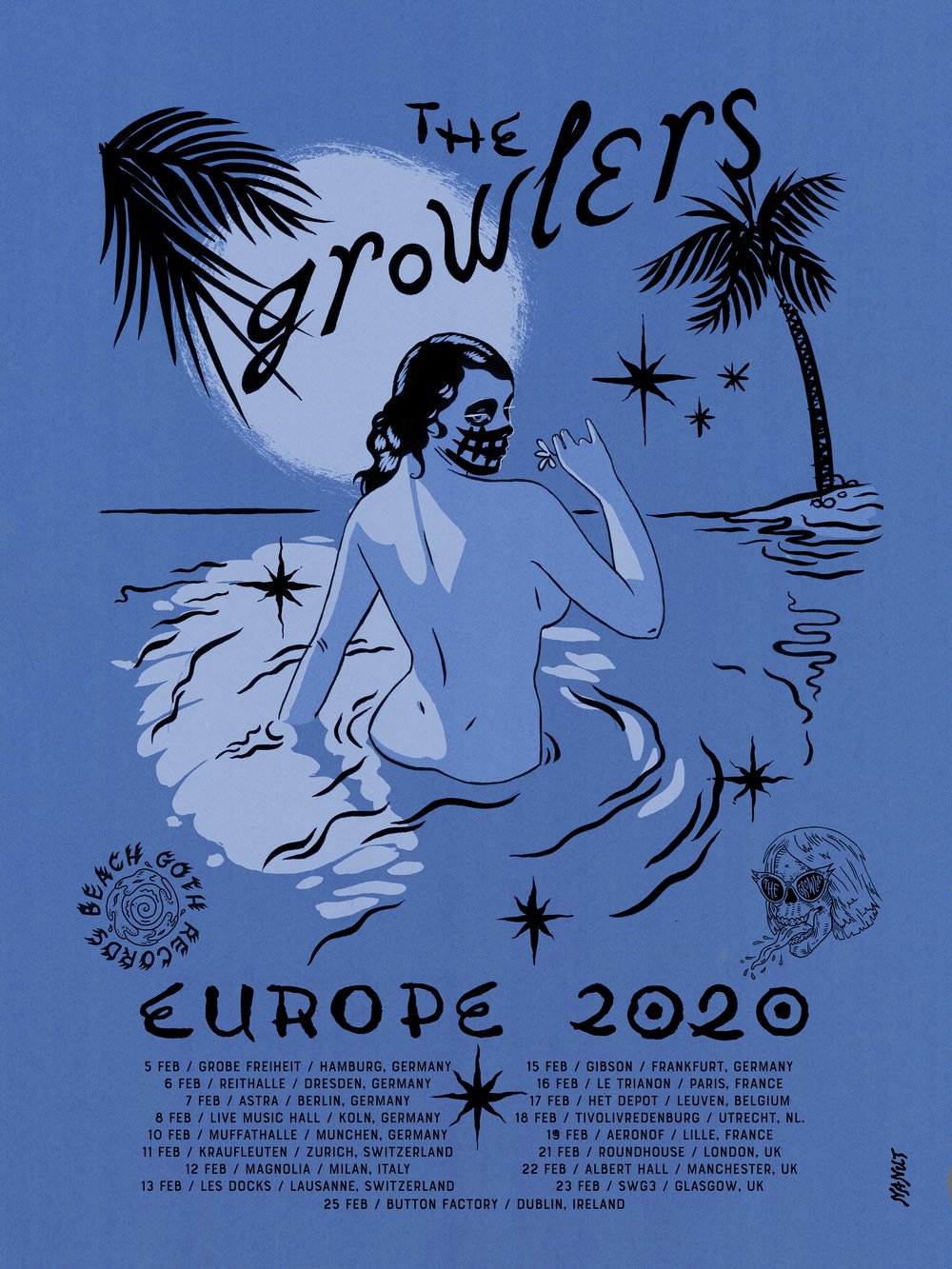 The Growlers' Europe 2020 Tour Poster - Adriatic