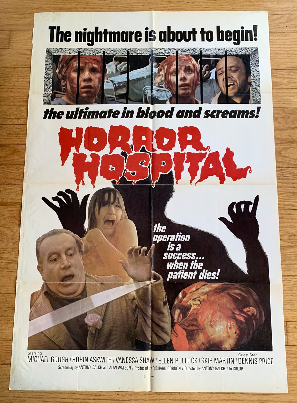 1973 HORROR HOSPITAL Original U.S. One Sheet Movie Poster