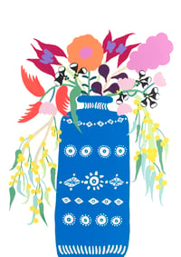 Image 1 of Arrangement I (blue vase with florals)