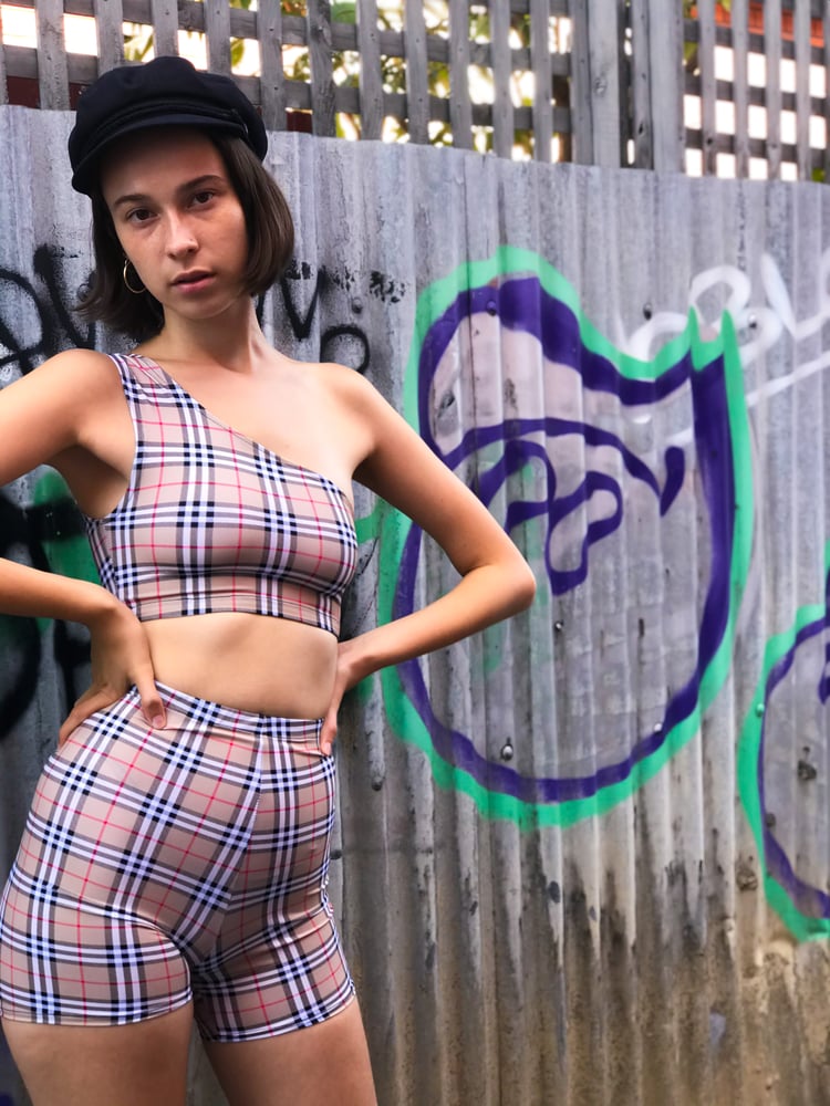 Image of Stacey Plaid Biker Set 