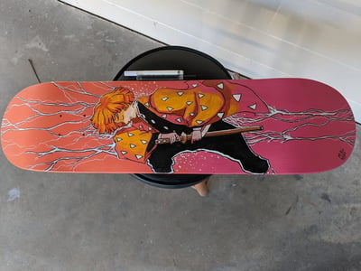 Image of Hand-painted Zenitsu Skateboard