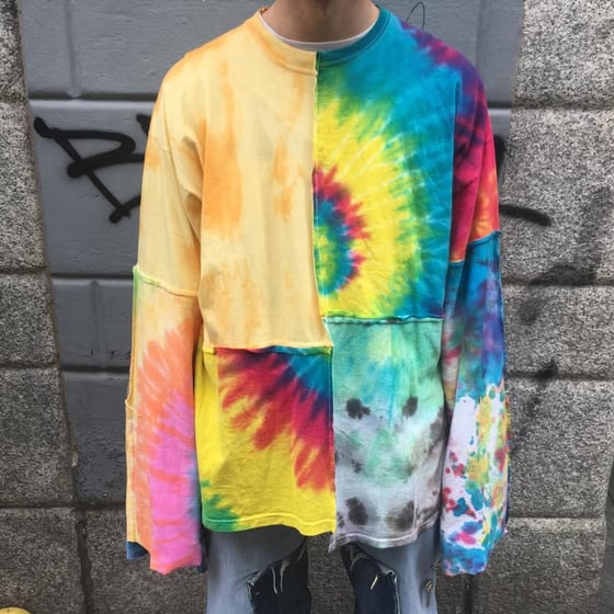 Image of TIE DYE PATCHWORK T-SHIRT