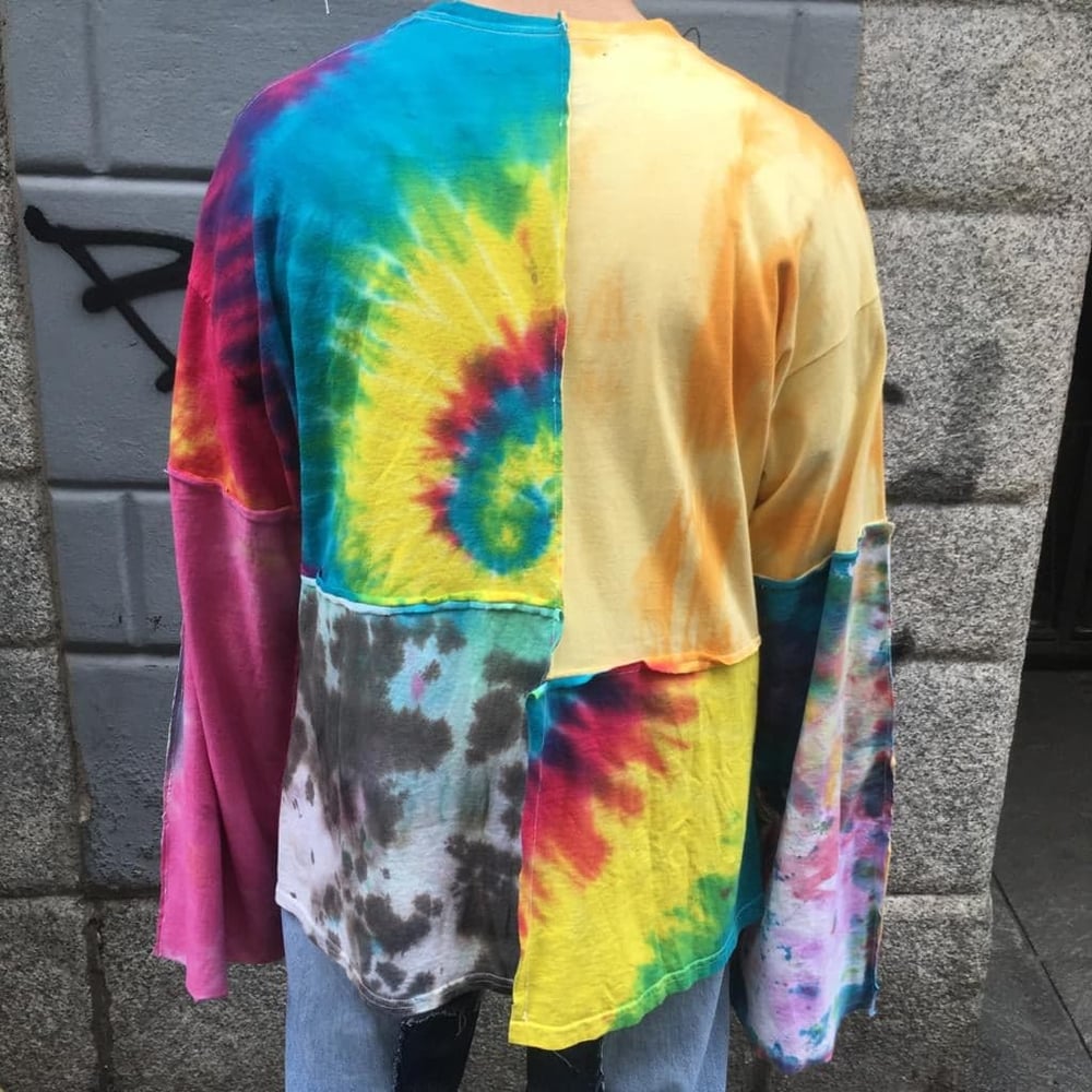 Image of TIE DYE PATCHWORK T-SHIRT
