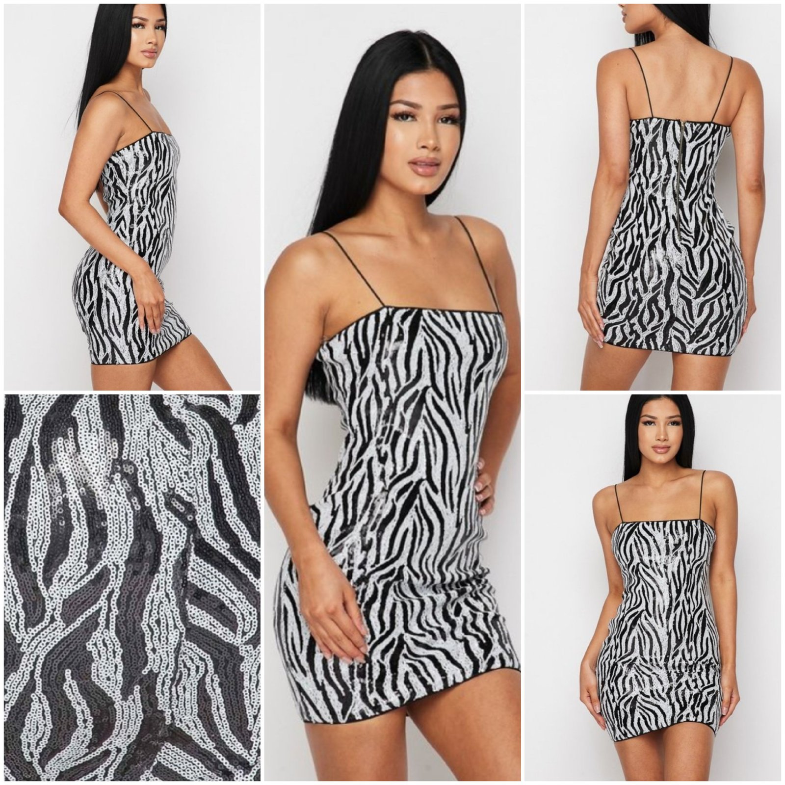 zebra sequin dress