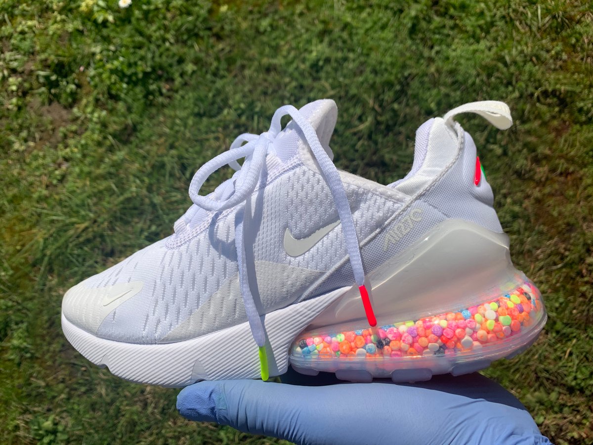 NIKE AIR MAX 270 CUSTOM COLOURFUL BEADS PAINTED SNEAKERS NIKE AIR MAX 270 CUSTOM COLOURFUL BEADS PAINTED SNEAKERS