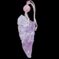 Image 3 of Etched Lavender Nirvana Amethyst Crystal Sterling Pendant 