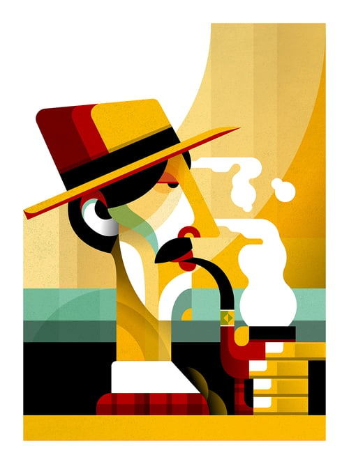 Image of A man with a pipe