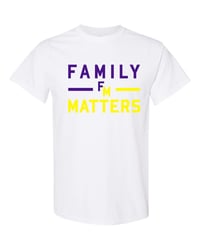 Image 1 of Family Matters White Purple/Yellow Logo