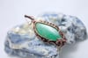 "Mentos" Large Chrysoprase Wire Wrapped Amulet Pendant in Copper Wire