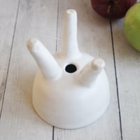 Image 4 of Matte White Succulent Pot, Handcrafted Quirky Tripod Planter, Ceramic Pottery Made in USA - 3