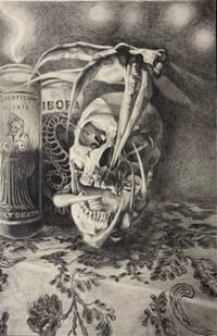 Image 1 of HOLY DEATH original graphite drawing 