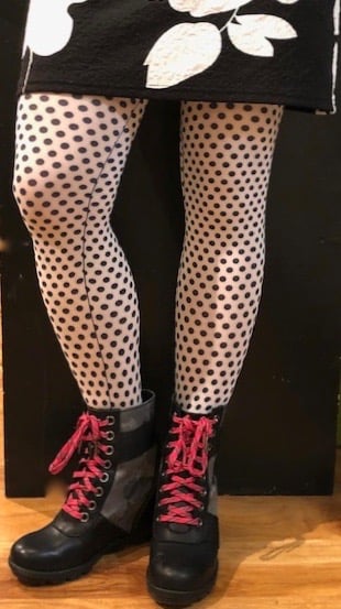 Black and white sales polka dot tights