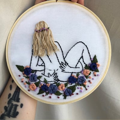 Image of Custom Nude Lady Embroidery Hoop