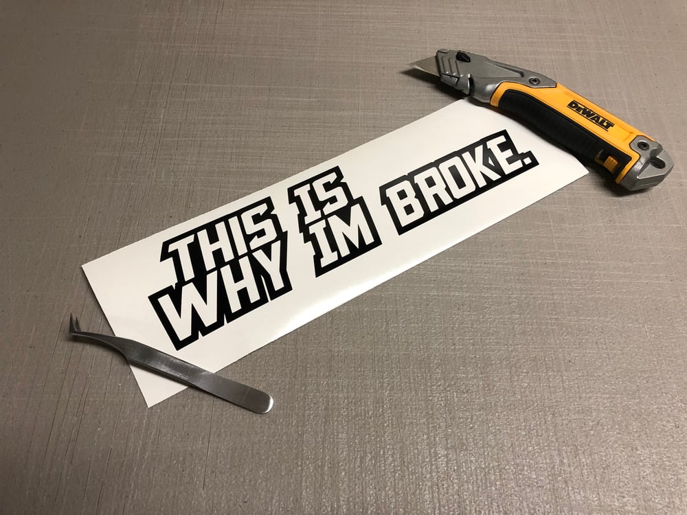 Image of 10” “this is why I’m broke” decal 
