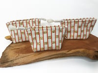 Woven Creme/Gold Accessory Pouch