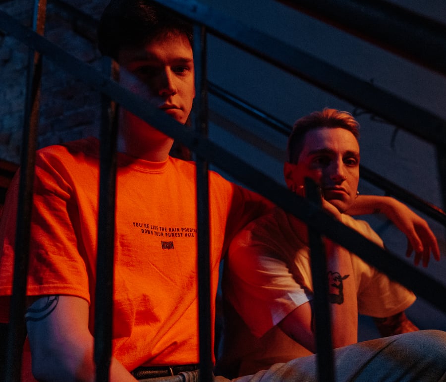 Image of Rain - T-Shirt (Safety Orange / White)