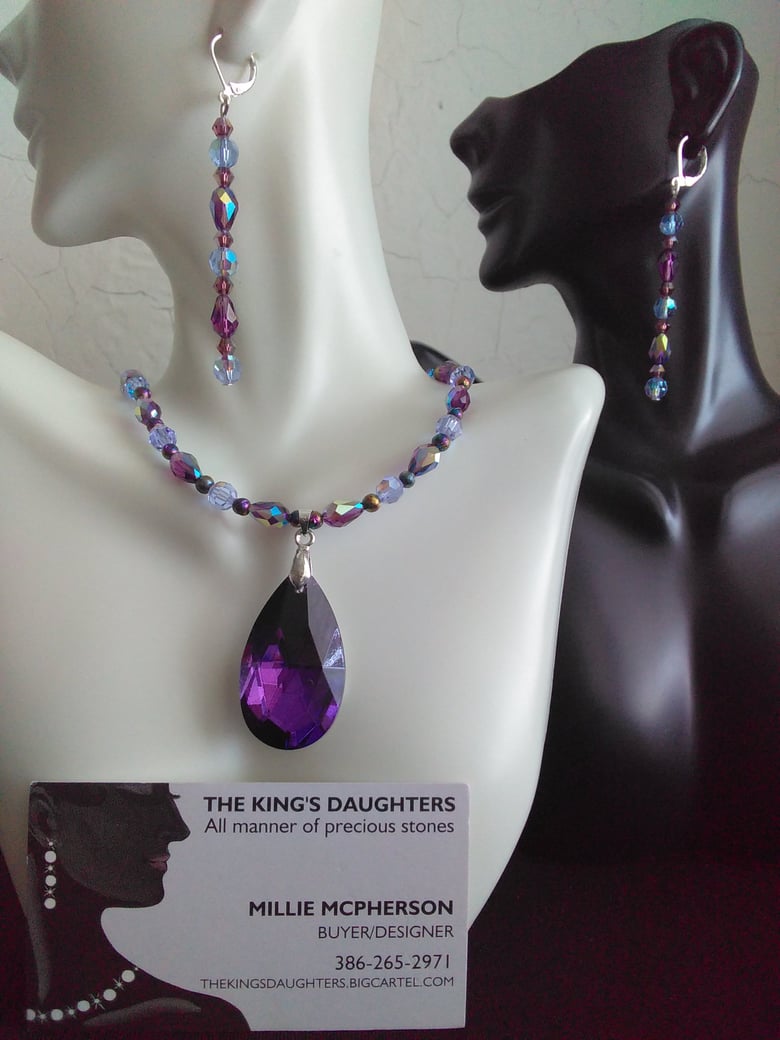 Image of PURPLE TITANIUM PENDANT NECKLACE SET