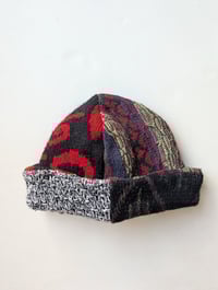 Image 1 of Upcycled Reversible Beanie Black and Red x Coogi