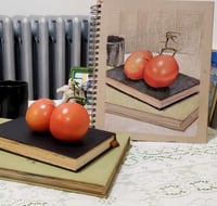 Image 1 of Still life of Tomatos and Books - original 2D art