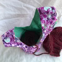Image 2 of Knitting/Crochet Project Bag - Purple Foxes