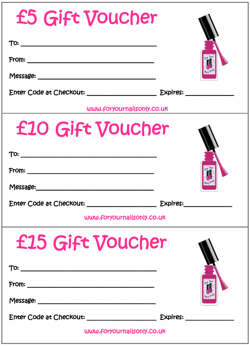 Gift Vouchers For Your Nails Only