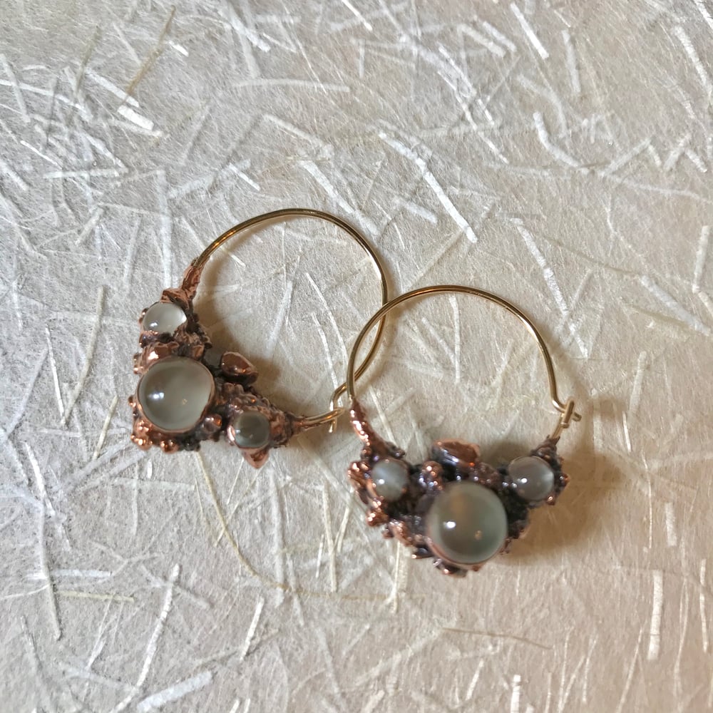Image of MOONSTONE hoop earrings