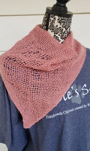 Image of Pink Lace, Handwoven shawlette