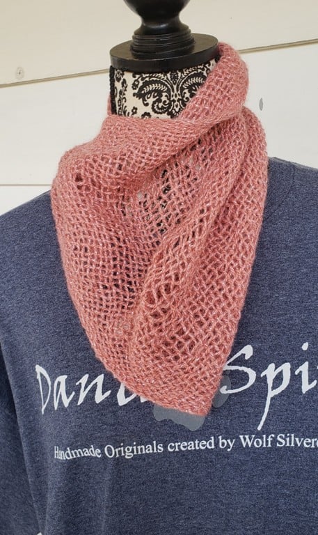 Image of Pink Lace, Handwoven shawlette