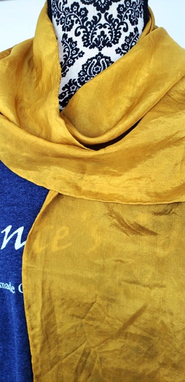 Image of  Old Gold, hand dyed silk scarf